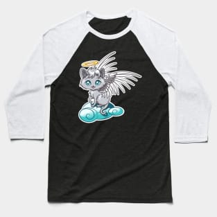 Chibi Angel Cat Baseball T-Shirt